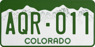 CO license plate AQR011