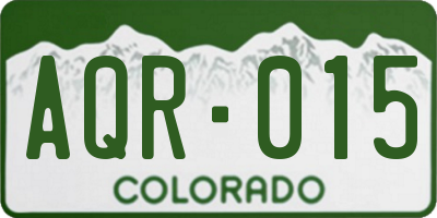 CO license plate AQR015