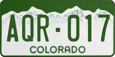 CO license plate AQR017