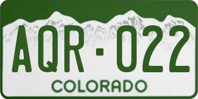CO license plate AQR022
