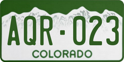 CO license plate AQR023