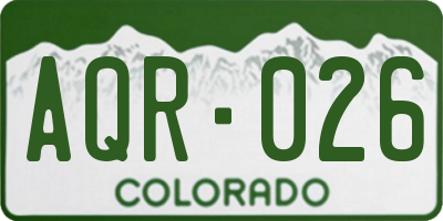CO license plate AQR026