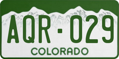 CO license plate AQR029