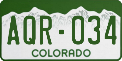 CO license plate AQR034