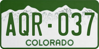 CO license plate AQR037