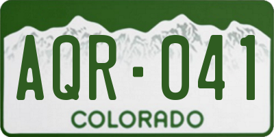 CO license plate AQR041