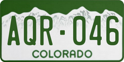 CO license plate AQR046