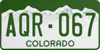 CO license plate AQR067