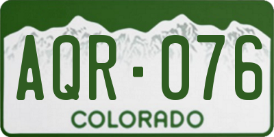 CO license plate AQR076