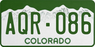 CO license plate AQR086