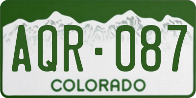 CO license plate AQR087