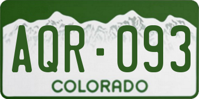 CO license plate AQR093