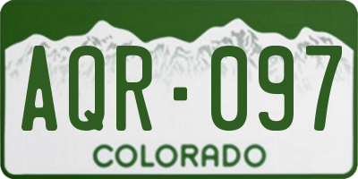 CO license plate AQR097