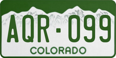 CO license plate AQR099