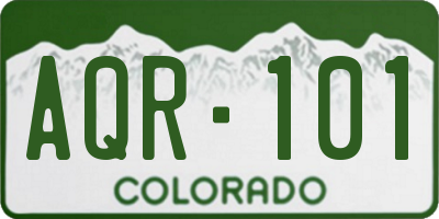 CO license plate AQR101
