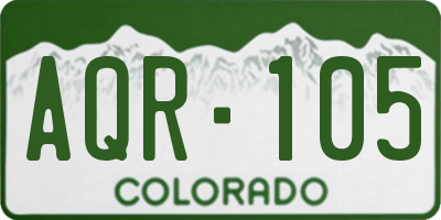 CO license plate AQR105