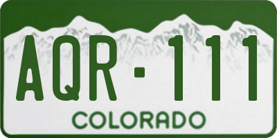 CO license plate AQR111
