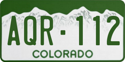 CO license plate AQR112