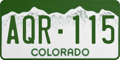 CO license plate AQR115