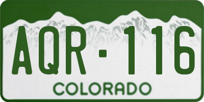 CO license plate AQR116
