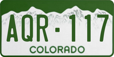 CO license plate AQR117