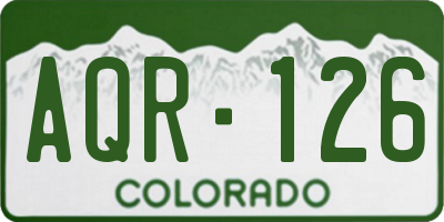 CO license plate AQR126