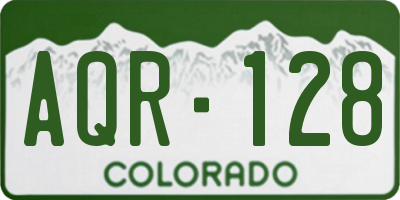 CO license plate AQR128