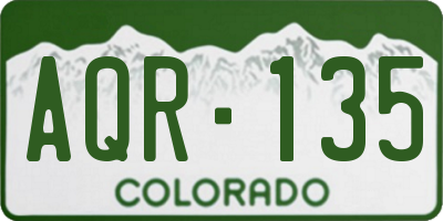 CO license plate AQR135