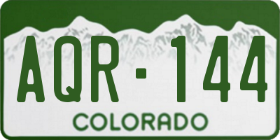 CO license plate AQR144
