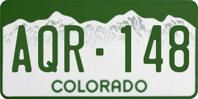 CO license plate AQR148