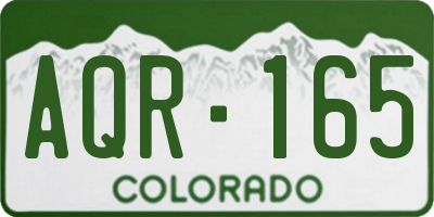 CO license plate AQR165