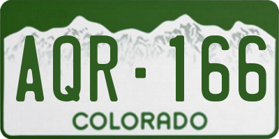 CO license plate AQR166