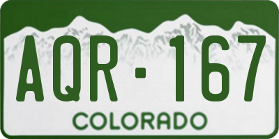 CO license plate AQR167