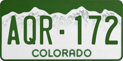 CO license plate AQR172