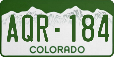 CO license plate AQR184