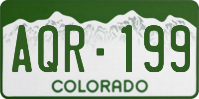 CO license plate AQR199