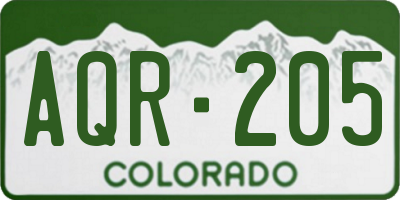 CO license plate AQR205