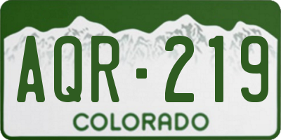 CO license plate AQR219