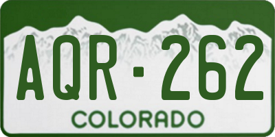 CO license plate AQR262