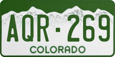 CO license plate AQR269