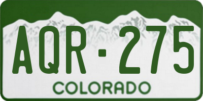 CO license plate AQR275