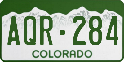 CO license plate AQR284