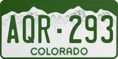CO license plate AQR293