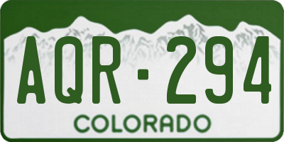 CO license plate AQR294