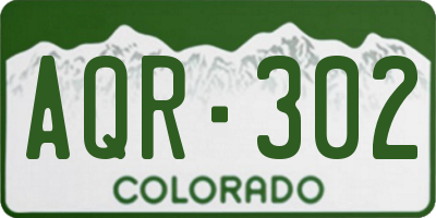 CO license plate AQR302
