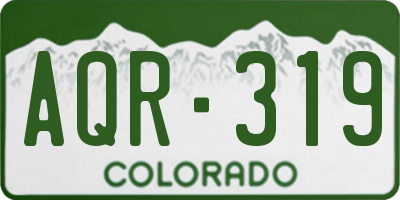 CO license plate AQR319