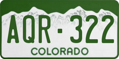 CO license plate AQR322