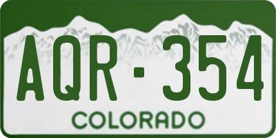 CO license plate AQR354