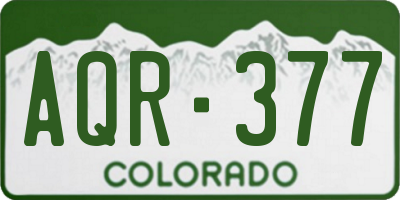 CO license plate AQR377