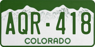 CO license plate AQR418